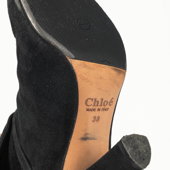 Chloe AW/07 Black Suede Foldover Short Boots - Picture 5 of 9
